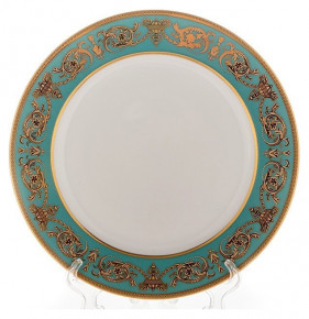 Набор тарелок 27 см 6 шт  Bavarian Porcelain "Александрия /Золотой узор на зеленом" / 118253