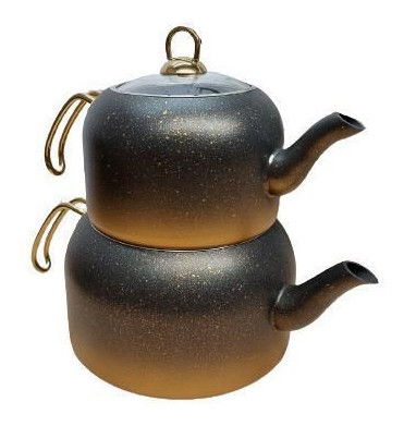Набор чайников 2 предмета (1,2 л; 2,5 л) антипригарное покрытие чёрные  O.M.S. Collection &quot;TEAPOT SETS /GOLD&quot; / 284124