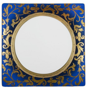 Набор тарелок 27 см 6 шт квадратные  Falkenporzellan "Тоска /Синяя /Золотые цветы" / 092879