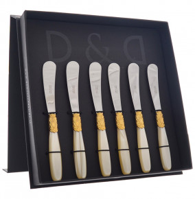 Столовые приборы 6 предметов Ножи для масла  Domus Design "D&D /Виктория" цвет шампанско-жемчужный / 201537