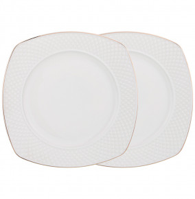Набор тарелок 24,5 см 2 шт квадратные  LEFARD "Диаманд голд" / 230636