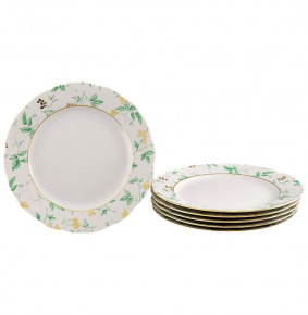 Набор тарелок 25 см 6 шт  Leander "Мэри-Энн /Зеленые листья" / 157931