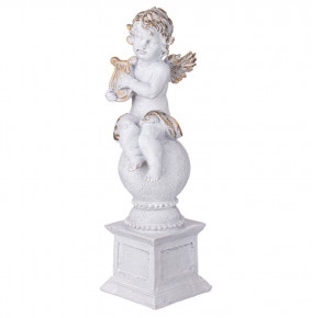 Фигурка 41 см белая с позолотой  LEFARD "Ангел на шаре с арфой"  / 296239