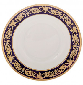 Набор тарелок 19 см 6 шт  Bavarian Porcelain "Александрия /Золотой узор на синем" / 070711
