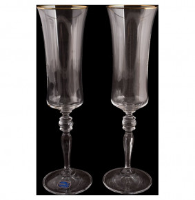 Бокалы для шампанского 190 мл 2 шт  Crystalex CZ s.r.o. "Грация /Отводка золото /Свадебные" / 109559
