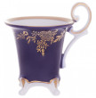 Чашка кофейная 100 мл 1 шт на ножках  Weimar Porzellan &quot;Ювел /Синий с золотым узором&quot; / 206619