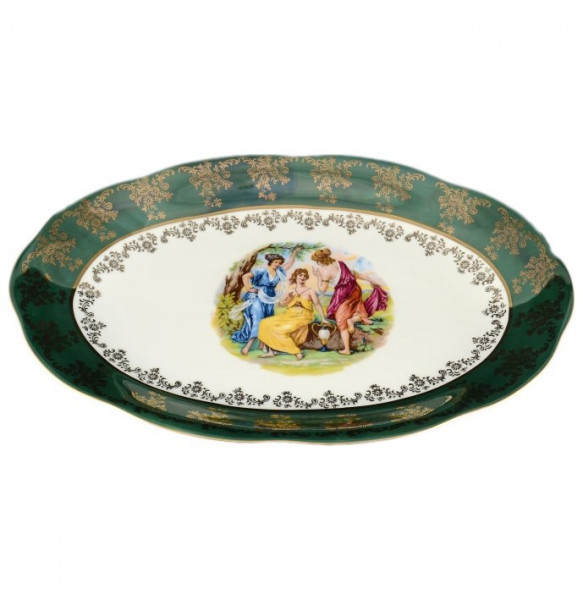 Блюдо 32 см овальное  Royal Czech Porcelain &quot;Фредерика /Мадонна зелёная&quot; / 096788