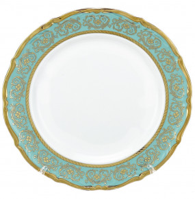 Набор тарелок 25 см 6 шт  Bavarian Porcelain "Мария-Тереза /Цветочная роспись /Бирюза" / 272643