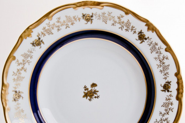 Набор тарелок 24 см 6 шт глубокие  Weimar Porzellan &quot;Анна-Амалия /Золотой букет&quot; / 015374