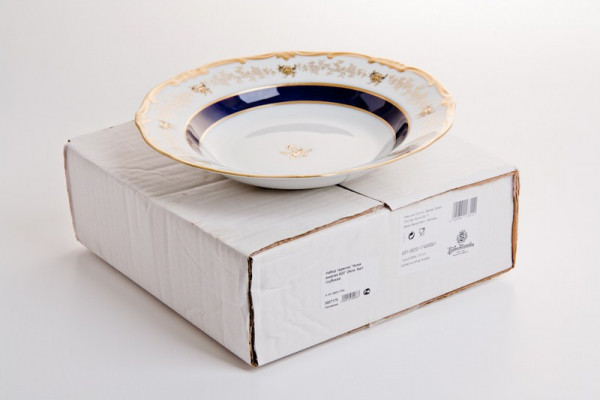 Набор тарелок 24 см 6 шт глубокие  Weimar Porzellan &quot;Анна-Амалия /Золотой букет&quot; / 015374