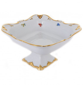 Салатник 22 см квадратный н/н  Bavarian Porcelain "Веймар /Мелкие цветы /Матовое золото" / 133771