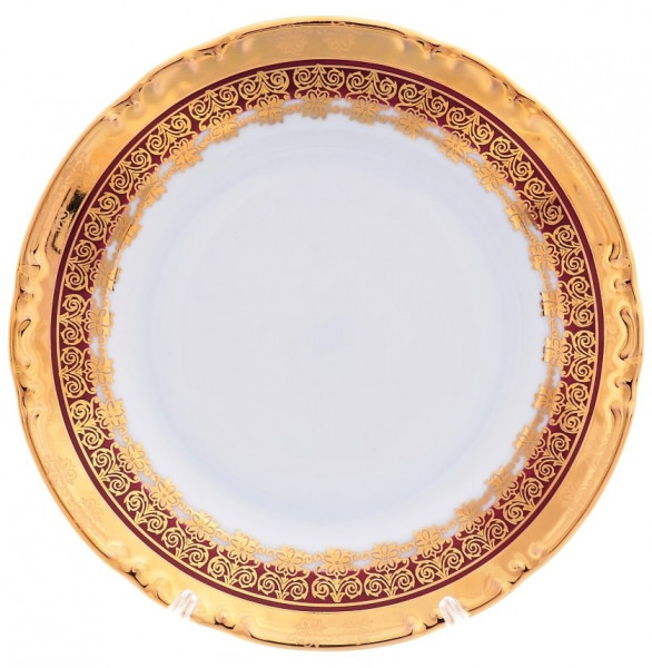 Набор тарелок 17 см 6 шт  Thun &quot;Констанция /Малиновая полоса с золотом&quot; / 149821