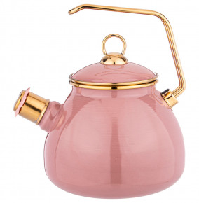 Чайник 3 л эмалированный со свистком розовый "Agness /Deluxe" / 220895