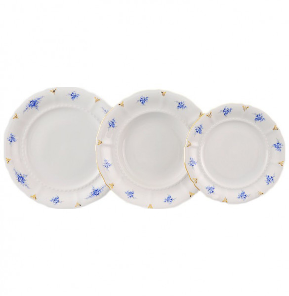 Набор тарелок 18 предметов (19, 23, 25 см)  Leander &quot;Соната /Голубой цветок&quot; / 158051