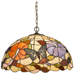 Светильник потолочный 3 рожковый  Velante "Tiffany" Цветы и бабочки / 304764