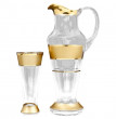 Набор для воды 7 предметов (кувшин + 6 стаканов)  Bohemia &quot;Матовая полоса /золото&quot; / 124172