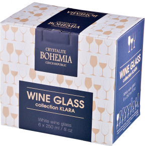 Бокалы для шампанского 220 мл 6 шт  Crystalite Bohemia "Клара /Без декора" / 005782