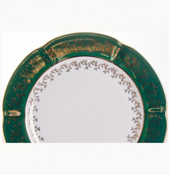 Набор тарелок 27 см 6 шт  Cmielow &quot;Мария /Зелёная с золотыми листиками&quot; / 043592