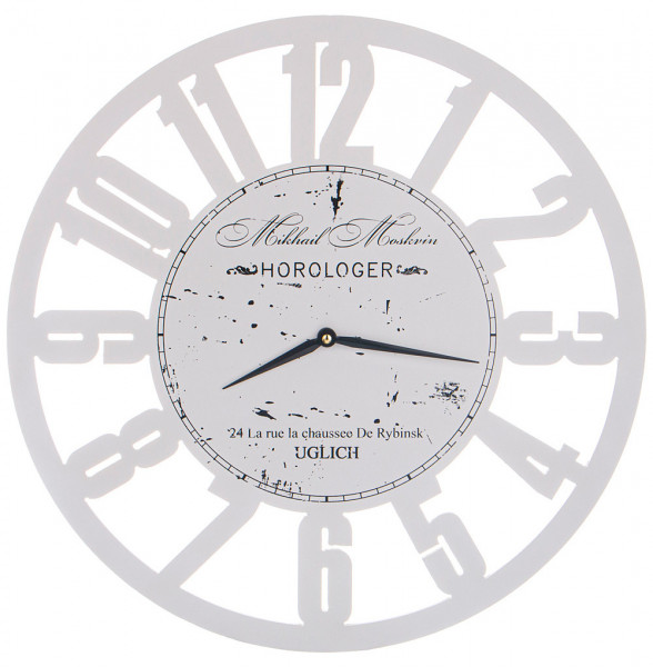 Часы настенные 47 см кварцевые белые  Михайлъ Москвинъ &quot;Solo&quot; / 289335