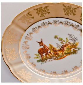 Набор тарелок 19 см 6 шт  Bavarian Porcelain "Болеро /Охота бежевая" / 049614