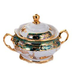Сахарница  Royal Czech Porcelain &quot;Мария-Тереза /Золотая роза /Зеленая&quot; / 203540