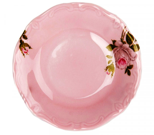 Набор тарелок 24 см 6 шт глубокие  Weimar Porzellan &quot;Алвин розовый&quot; / 001608