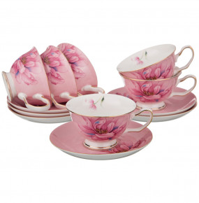 Набор чайных пар 200 мл 6 шт  LEFARD "Розовый цветок" / 189660