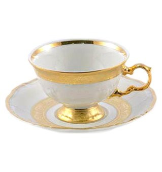 Чайная пара 140 мл 1 шт  Royal Czech Porcelain &quot;Мария-Тереза /Золотая лента&quot; / 203352