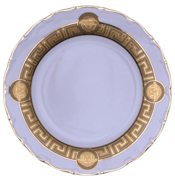 Набор тарелок 21 см 6 шт  Bohemia Porcelan Moritz Zdekauer 1810 s.r.o. &quot;Магнолия /Версаче МГ /золото&quot; / 013627