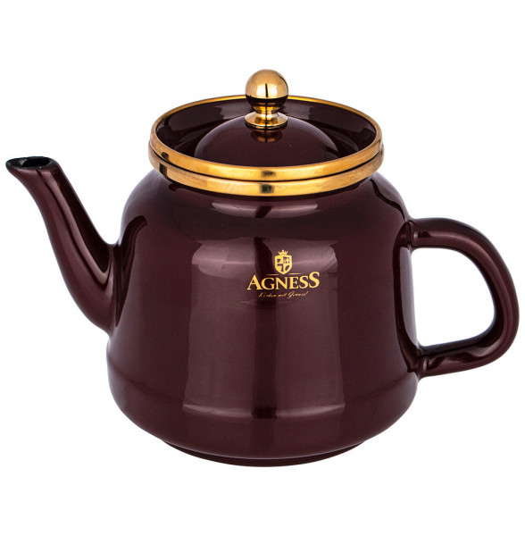 Чайник 1 л эмалированный коричневый &quot;Agness /Тюдор&quot; / 229581