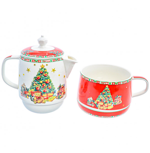Чайный набор 2 предмета (заварочный чайник + кружка)  Royal Classics &quot;Christmas time /Royal Classic&quot; / 228173