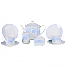 Чайный сервиз на 6 персон 15 предметов  Leander "Сабина /Синий орнамент" / 159127