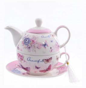 Чайный набор 3 предмета (чайная пара + чайник)  Royal Classics "Beautiful" / 150353