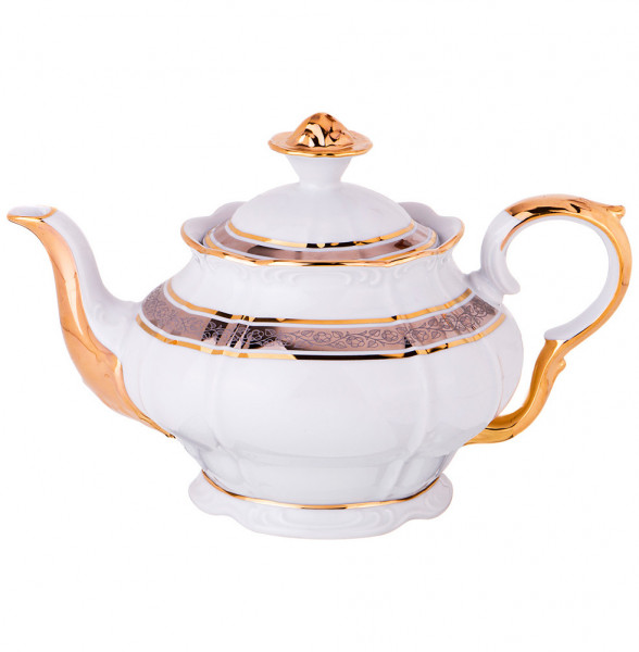 Заварочный чайник 1,2 л  Bohemia Porcelan Moritz Zdekauer 1810 s.r.o. &quot;Клаудия /Цветочный узор на платине&quot; / 171297