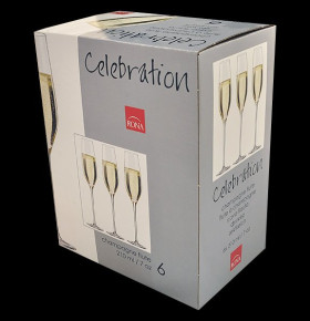 Бокал для шампанского 210 мл 1 шт  Rona "Celebration /Ассорти /Разноцветная ножка" / 059277