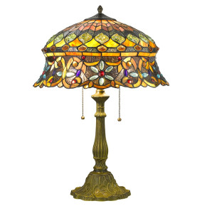 Лампа настольная 3 рожковая  Velante "Tiffany" Ромашка / 304828