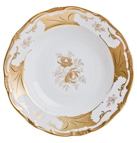 Набор тарелок 24 см 6 шт глубокие  Weimar Porzellan &quot;Кленовый лист /Белый&quot; / 015614