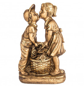 Статуэтка 33 х 20 х 50 см  ИП Шихмурадов "Мальчик целует девочку" /бронза с позолотой / 276555