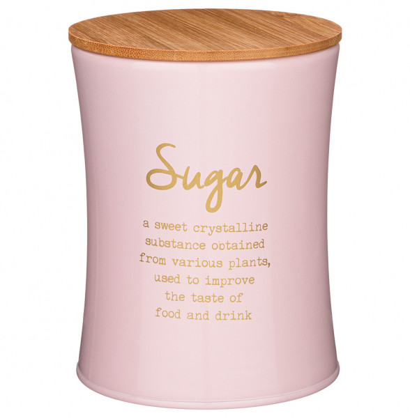 Емкость для сыпучих продуктов 11 х 14 см розовая Сахар 1,1 л  Agness &quot;Тюдор&quot; / 252125