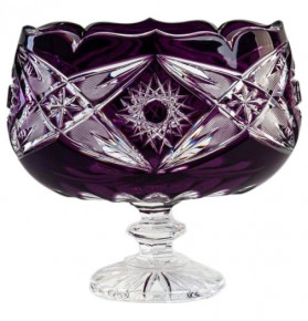 Конфетница 20,5 см н/н  Aurum Crystal "Нордика /Фиолет" / 152687