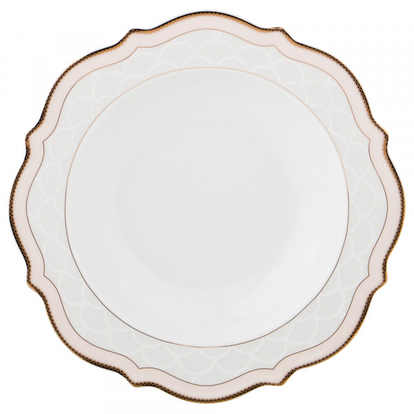 Набор тарелок 21,5 см 6 шт глубокие  LEFARD &quot;Бежевая лента /золото&quot; / 186253