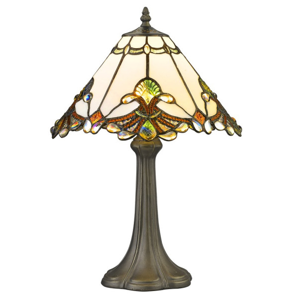 Лампа настольная 1 рожковая  Velante &quot;Tiffany&quot; Капельки /белая / 304814