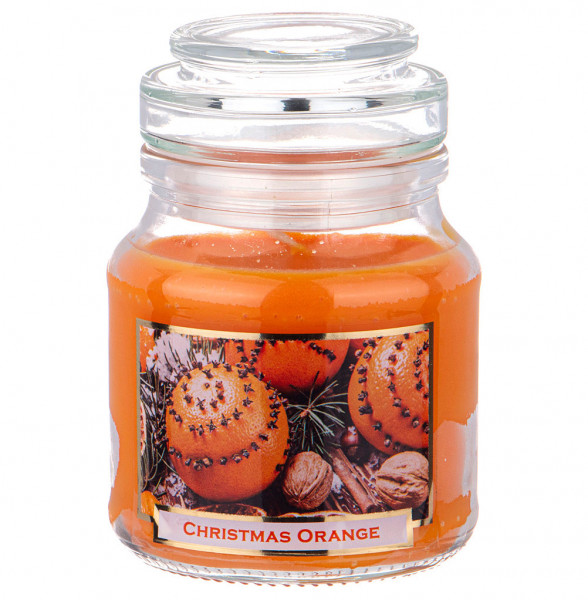 Свеча 7 х 10 см ароматизированная в баночке 130 г  Bartek &quot;Рождественский апельсин&quot; / 293106