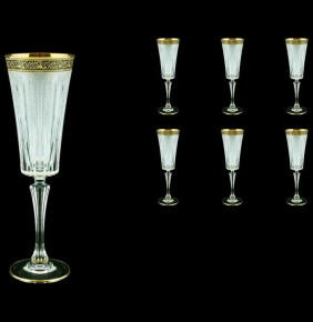 Бокалы для шампанского 210 мл 6 шт  Astra Gold "Таймлесс Лилит /Блэк" / 030391