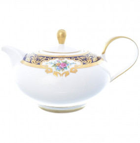 Заварочный чайник 1,2 л  Falkenporzellan "Опал /Цветы кобальт /с золотом" / 173994