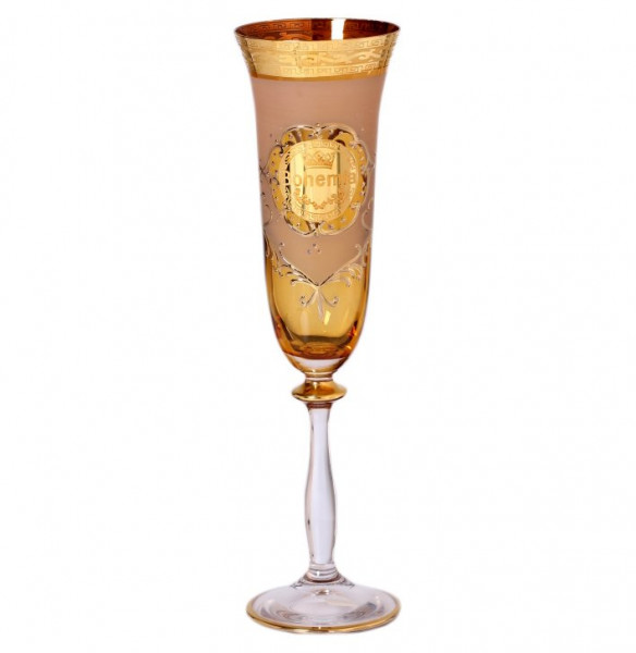 Бокалы для шампанского 190 мл 6 шт янтарные  Bohemia &quot;Анжела /Богемия /Антик золото&quot; Б-Г / 128460