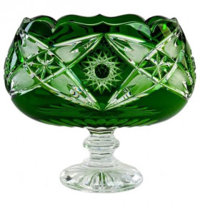 Фруктовница 25,5 см н/н  Aurum Crystal "Нордика /Зеленая" / 152688