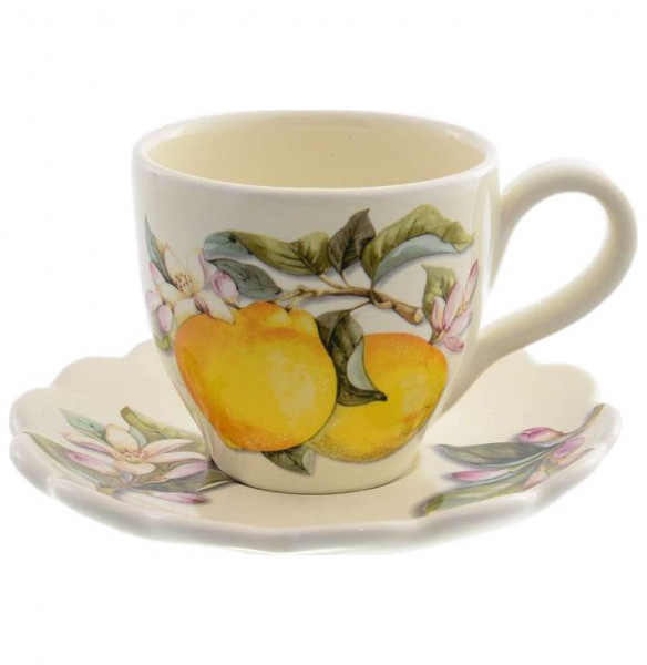 Чайная пара 250 мл 1 шт  Artigianato Ceramico by Caroline &quot;Artigianato ceramico /Лимоны&quot; / 156798