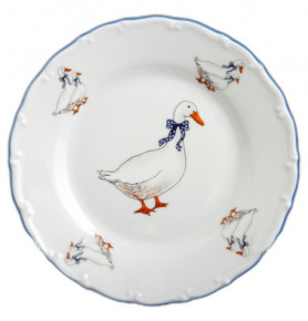 Набор тарелок 25 см 6 шт  Bohemia Porcelan Moritz Zdekauer 1810 s.r.o. "Офелия /Гуси" / 013564