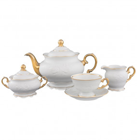 Чайный сервиз на 6 персон 15 предметов  Royal Czech Porcelain "Фредерика /Отводка золото" / 204705